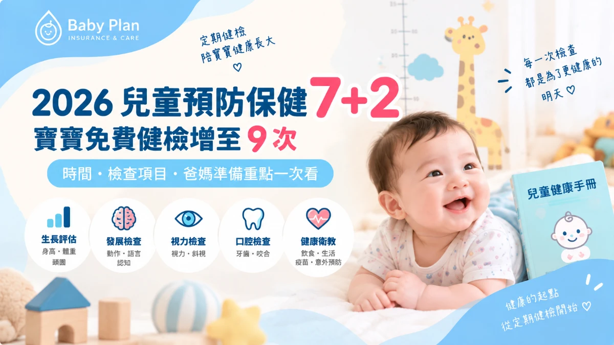 2026兒童預防保健7+2上路！寶寶免費健檢增至9次，時間、檢查項目一次看